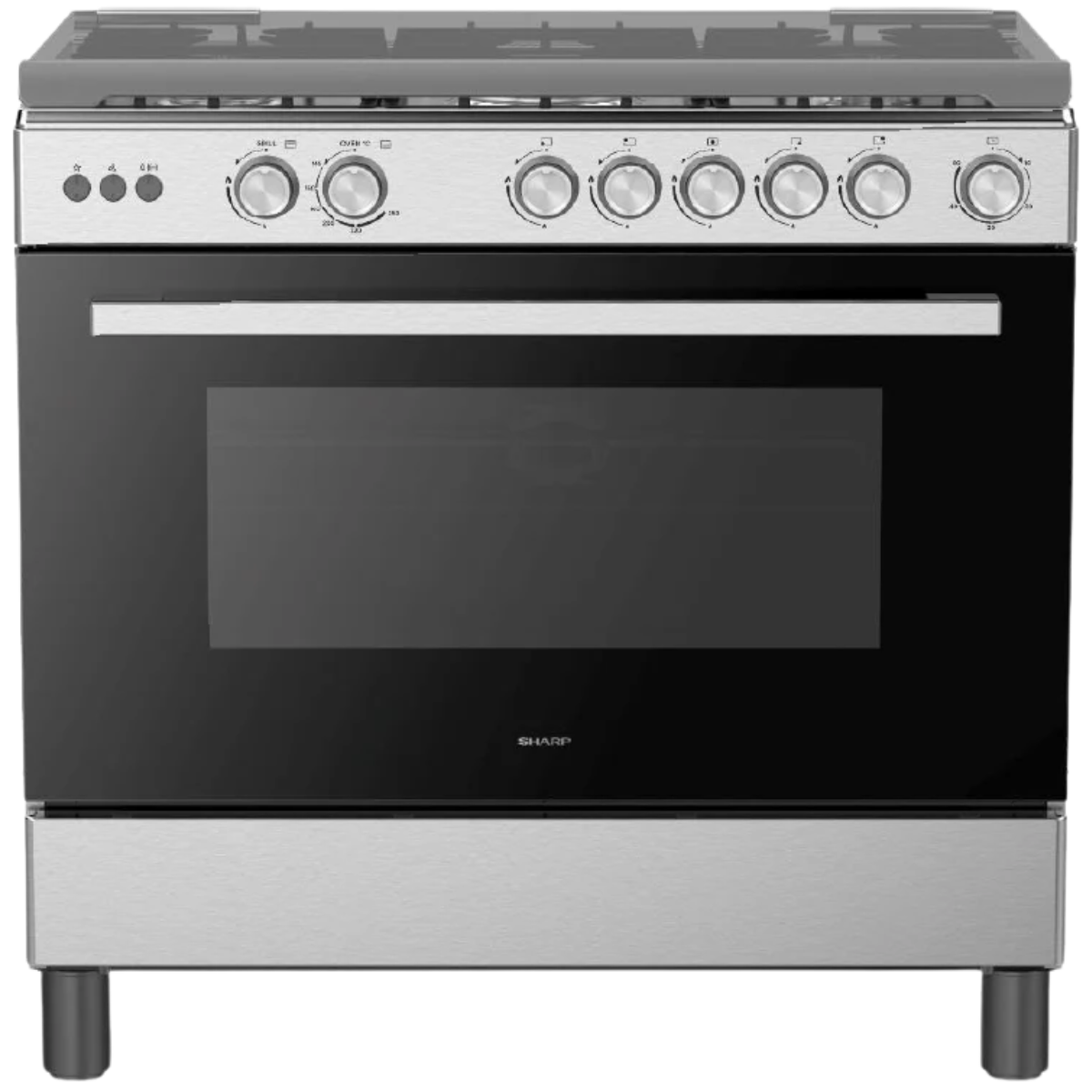 SHARP STANDING GAS COOKER WITH 5 BURNERS 90CM